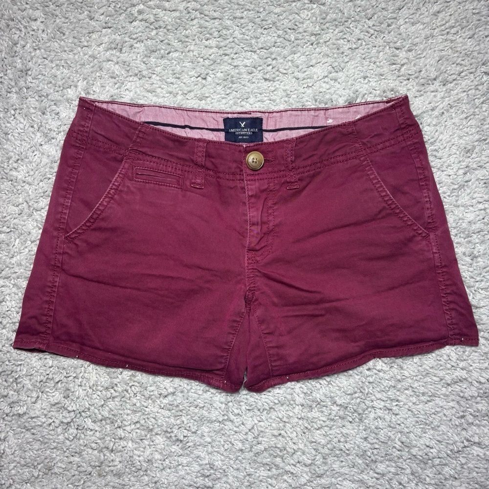 American Eagle Shorts Womens 4 Shortie Stretch Chino 5 Pocket Vacation Preppy
